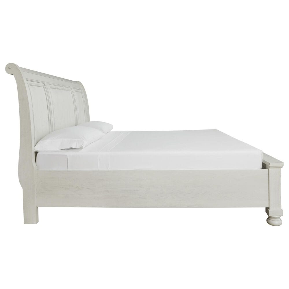 Ashley Robbinsdale King Sleigh Storage Bed in Antique White, , large