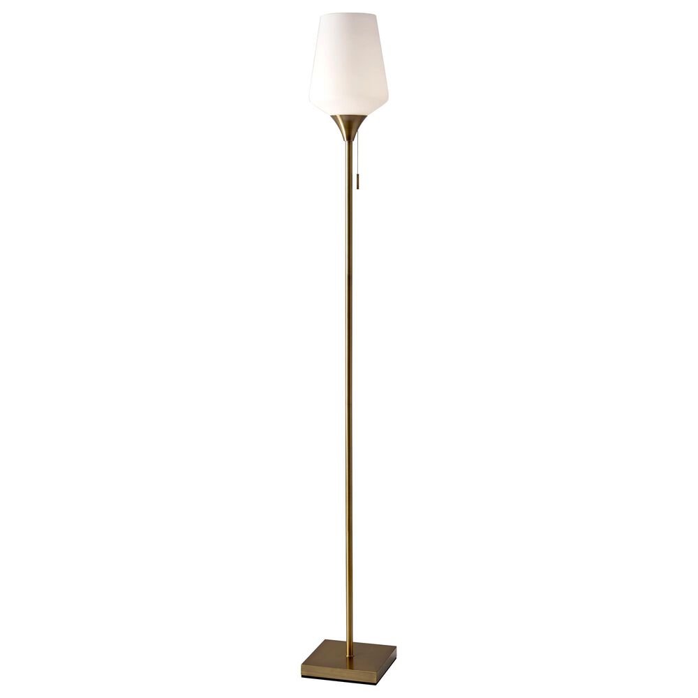 Adesso Roxy Floor Lamp in Antique Brass, , large