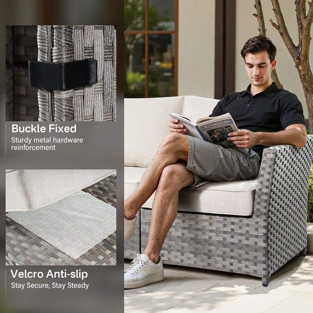 HOMLUX 12-Piece Patio Conversation Set in Beige, , large