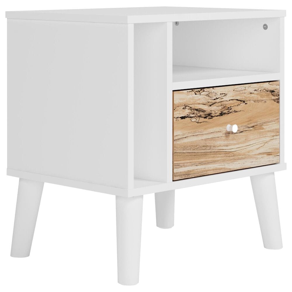 Ashley Piperton Nightstand in White and Brown, , large