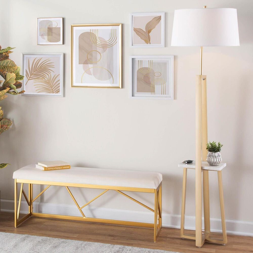 Lumisource Cosmo Floor Lamp in Gold and White, , large