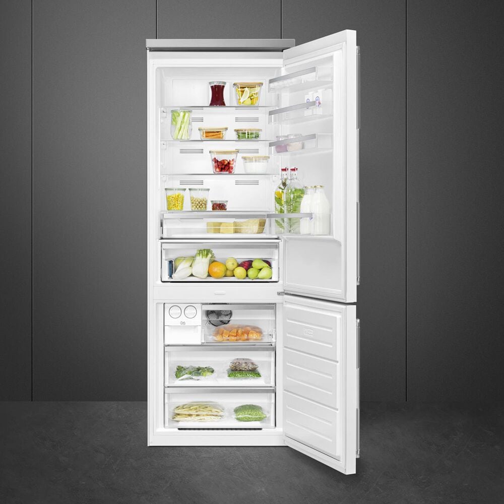 SMEG 16.28 Cu. Ft. Freestanding Bottom Freezer Refrigerator in Matte White, , large
