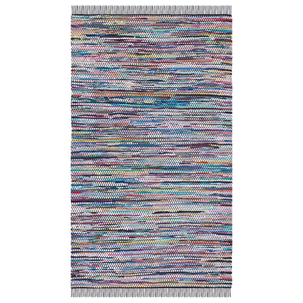 Safavieh Montauk 6" x 9" Black and Pink Area Rug, , large