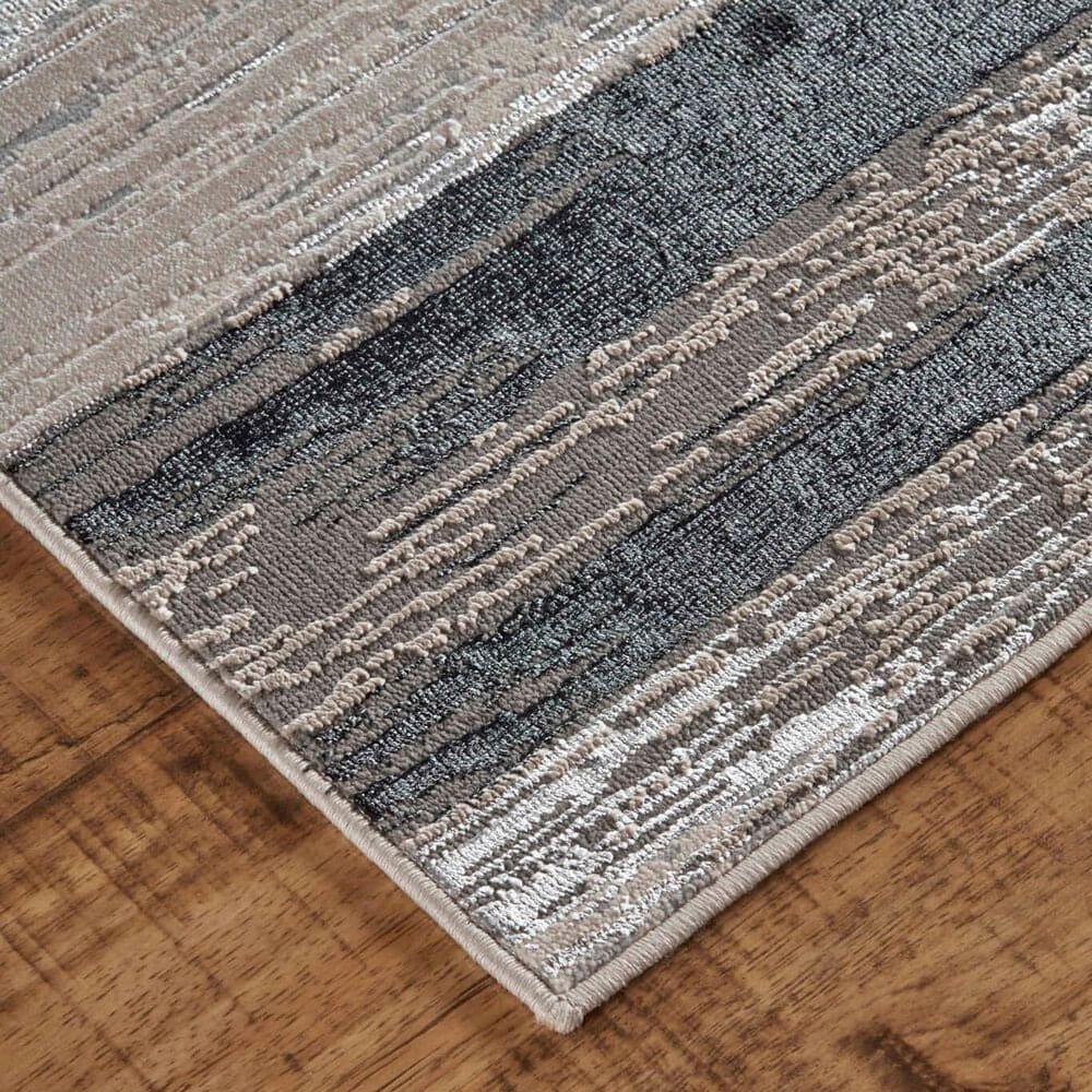 Feizy Micah 3338F 8&#39; x 10&#39; Black and Silver Area Rug, , large
