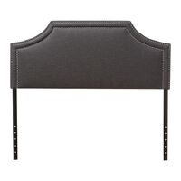 Baxton Studio Avignon Full Upholstered Headboard in Dark Grey
