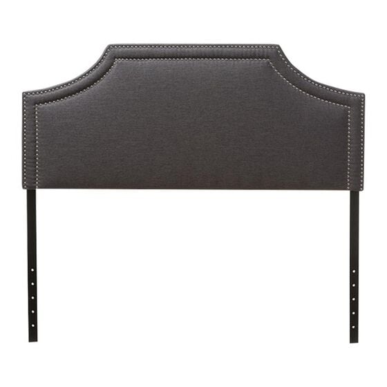 Baxton Studio Avignon Full Upholstered Headboard in Dark Grey