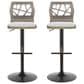 Lumisource Folia Swivel Barstool in Black and Light Grey (Set of 2), , large