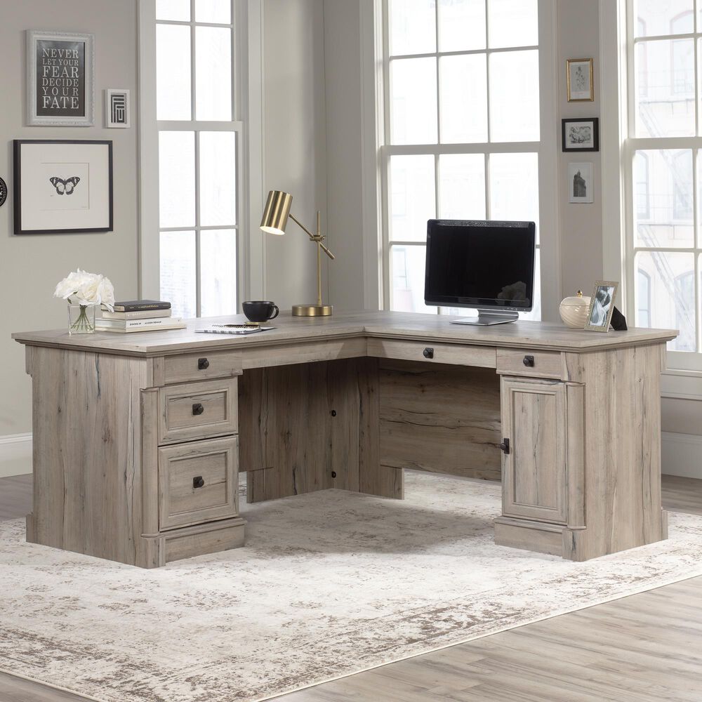 Sauder 69" L-Shaped Desk in Split Oak, , large