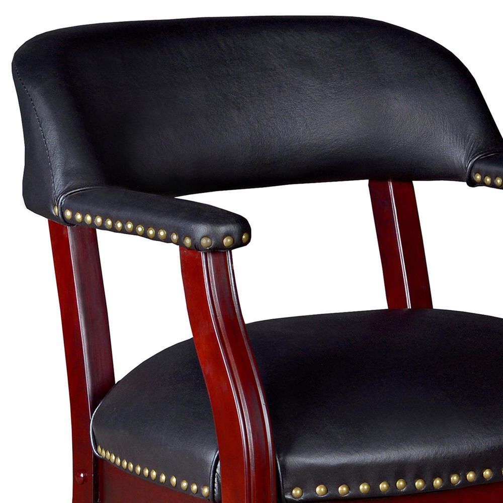 Regency Global Sourcing Ivy League Low Curved Back Captain Chair with Casters in Black, , large