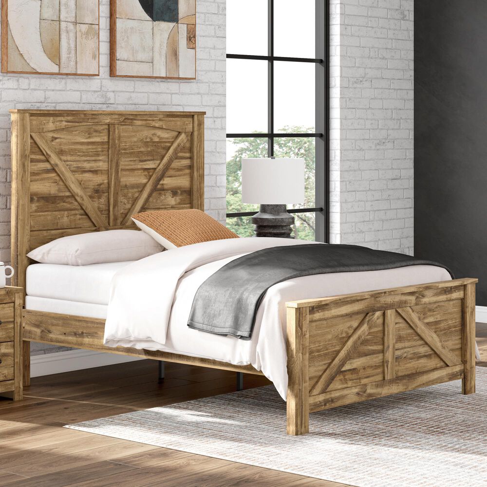 Ashley Maystonna Queen Crossbuck Panel Bed in Brown, , large
