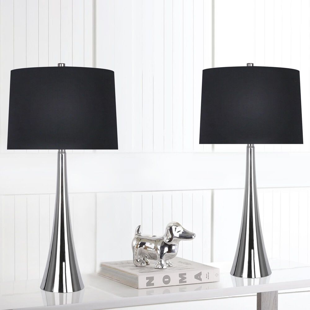 LumiSource Diana Metal Table Lamp in Polished Nickel (Set of 2), , large