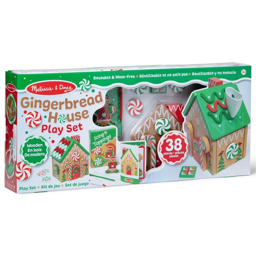 Melissa &amp; Doug Wooden Gingerbread House Playset, , large