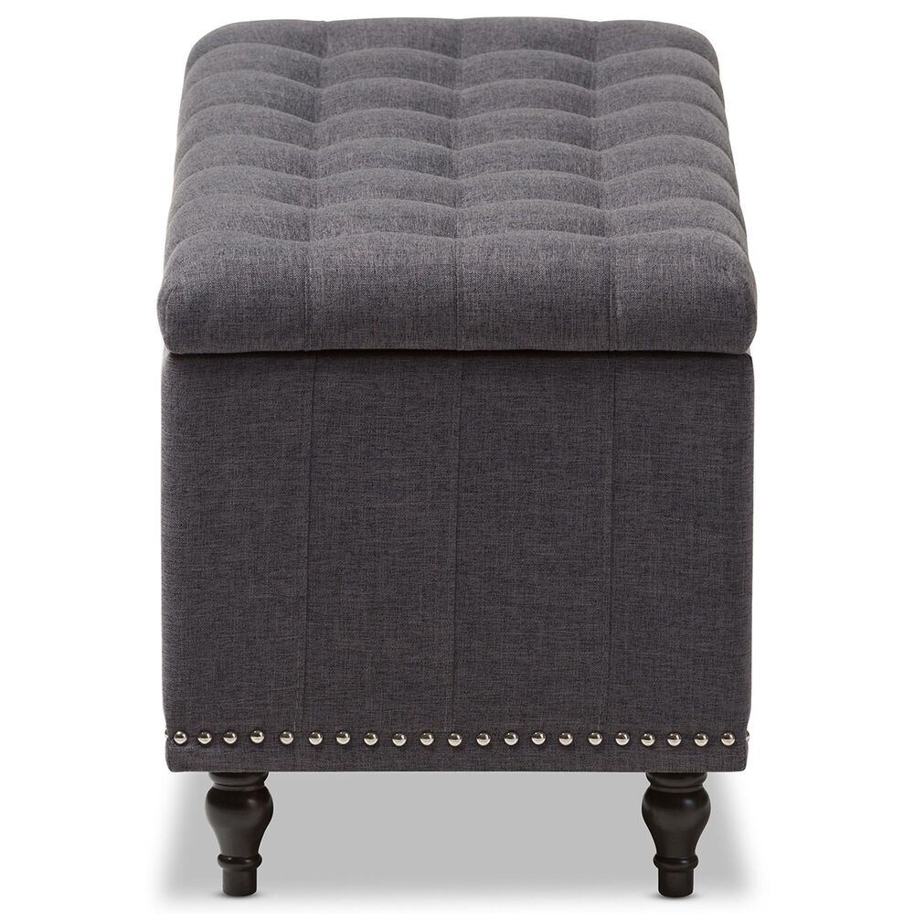 Baxton Studio Kaylee Storage Ottoman Bench in Dark Grey, , large