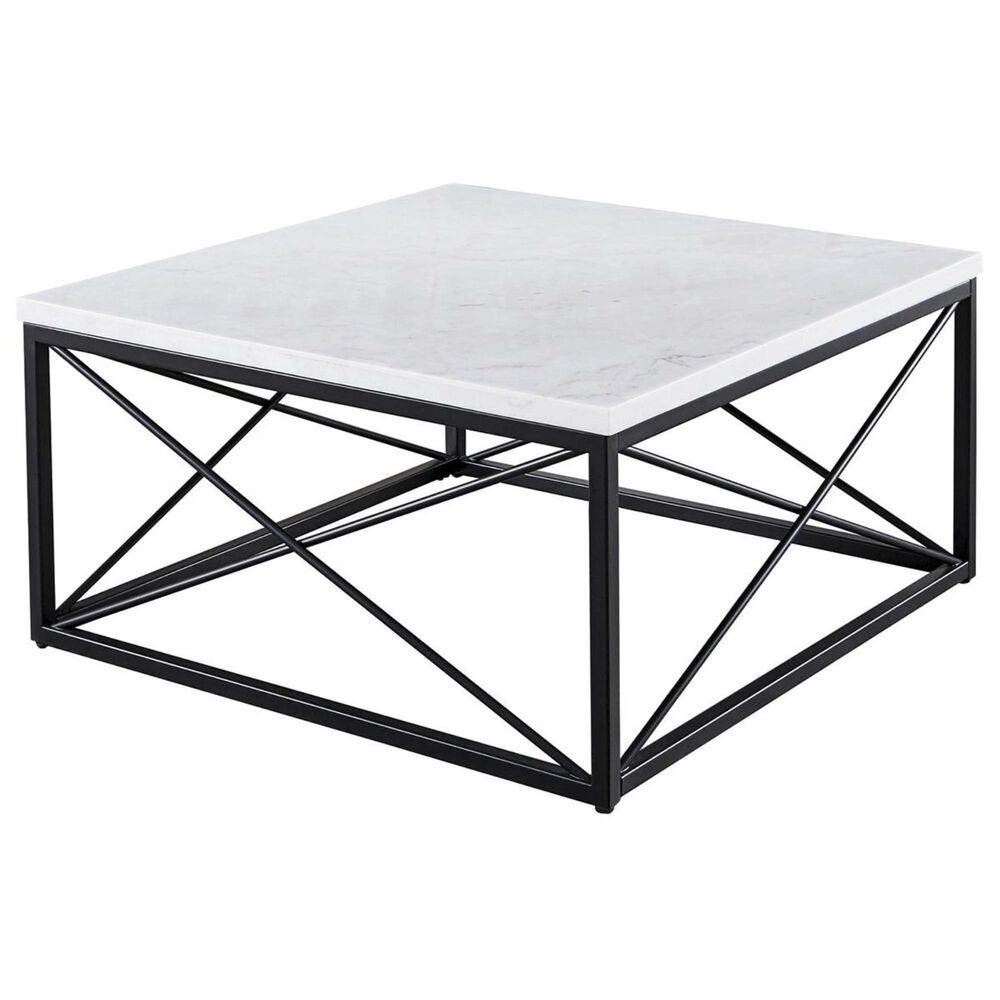Crystal City Skyler Cocktail Table in White Marble Nebraska Furniture