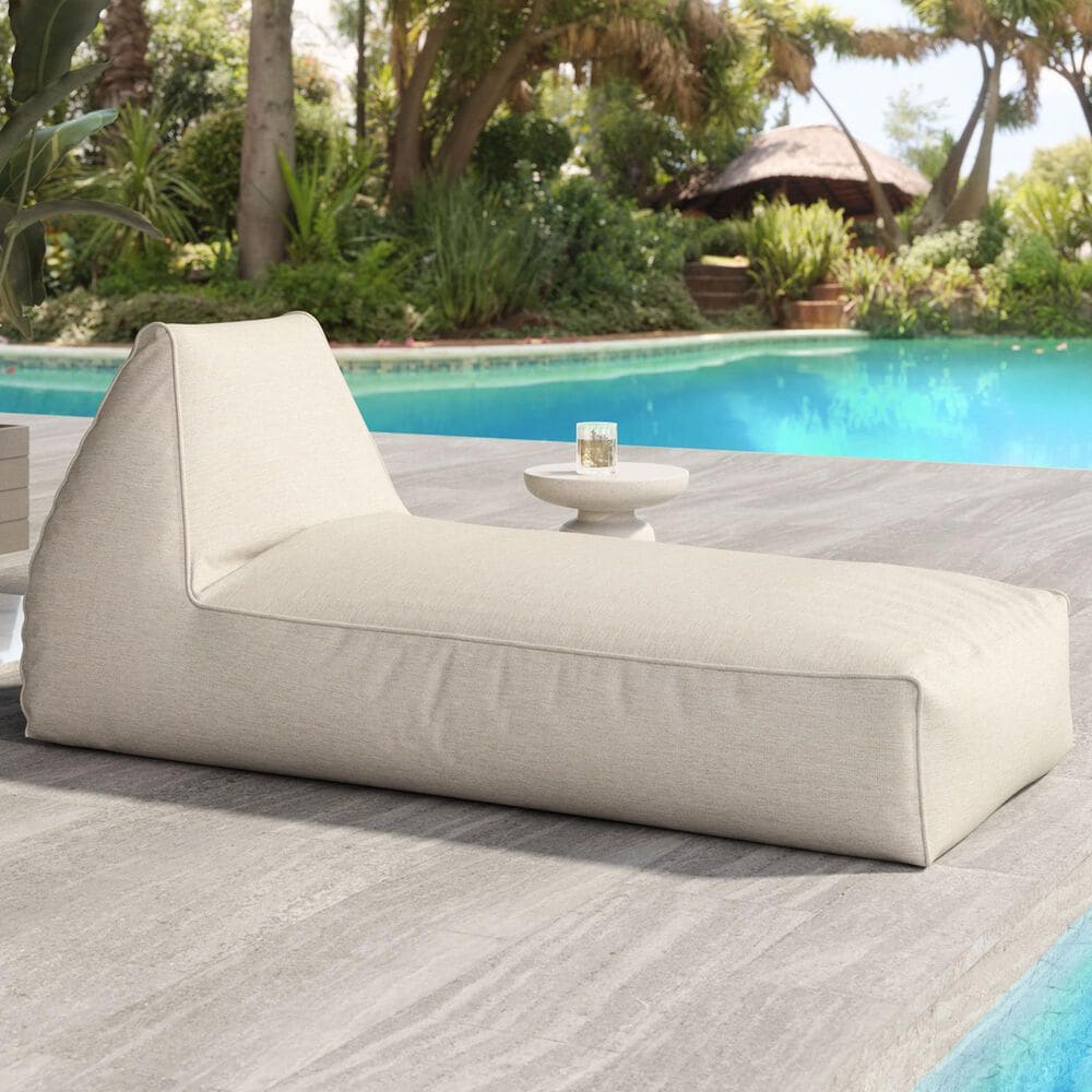 Zuo Modern Kalm Patio Chaise Lounge Chair in Beige, , large