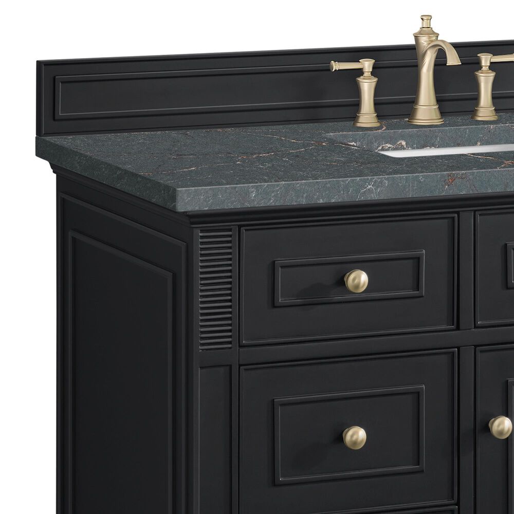 James Martin Vanities Lorelai 48&quot; Single Vanity in Black Onyx with 3 cm Parisien Bleu Quartz Top, , large