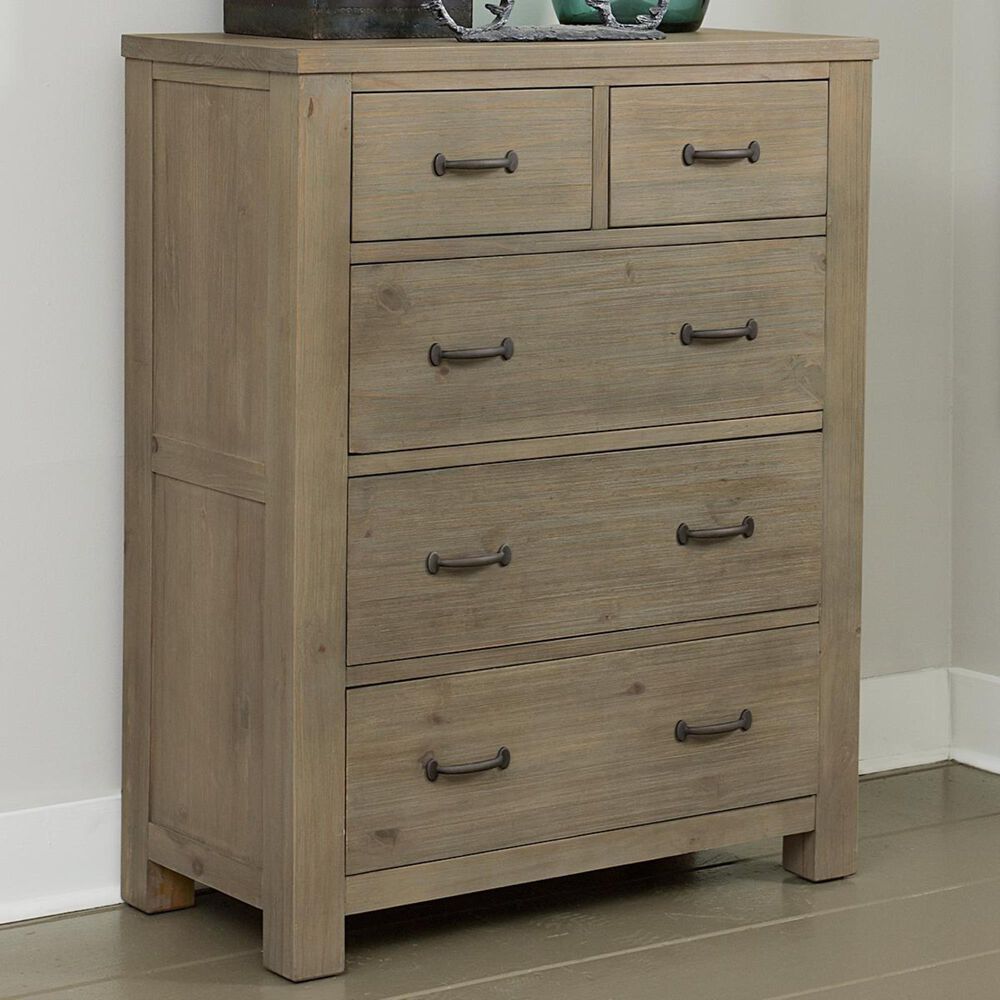Richlands Furniture Highlands 5 Drawer Standard Chest in Driftwood, , large