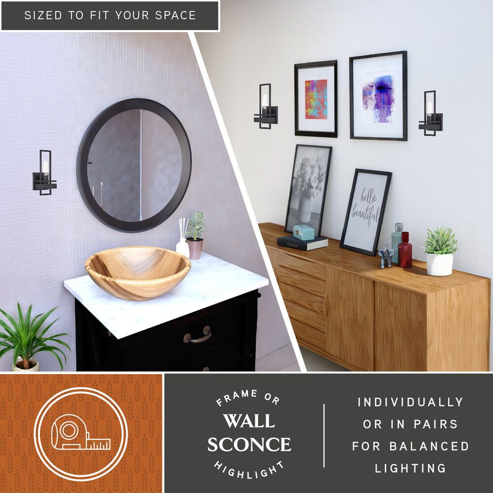 Vaxcel Marquis 1-Light Wall Sconce in Matte Black, , large