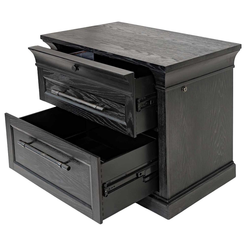 Wycliff Bay Willow Lane 5-Piece L-Shaped Desk with Bookcase, Ladder and Lateral File Cabinet Set in Ebony Black, , large