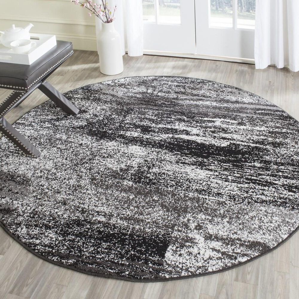 Safavieh Adirondack ADR112A 10&#39; Round Silver and Black Area Rug, , large