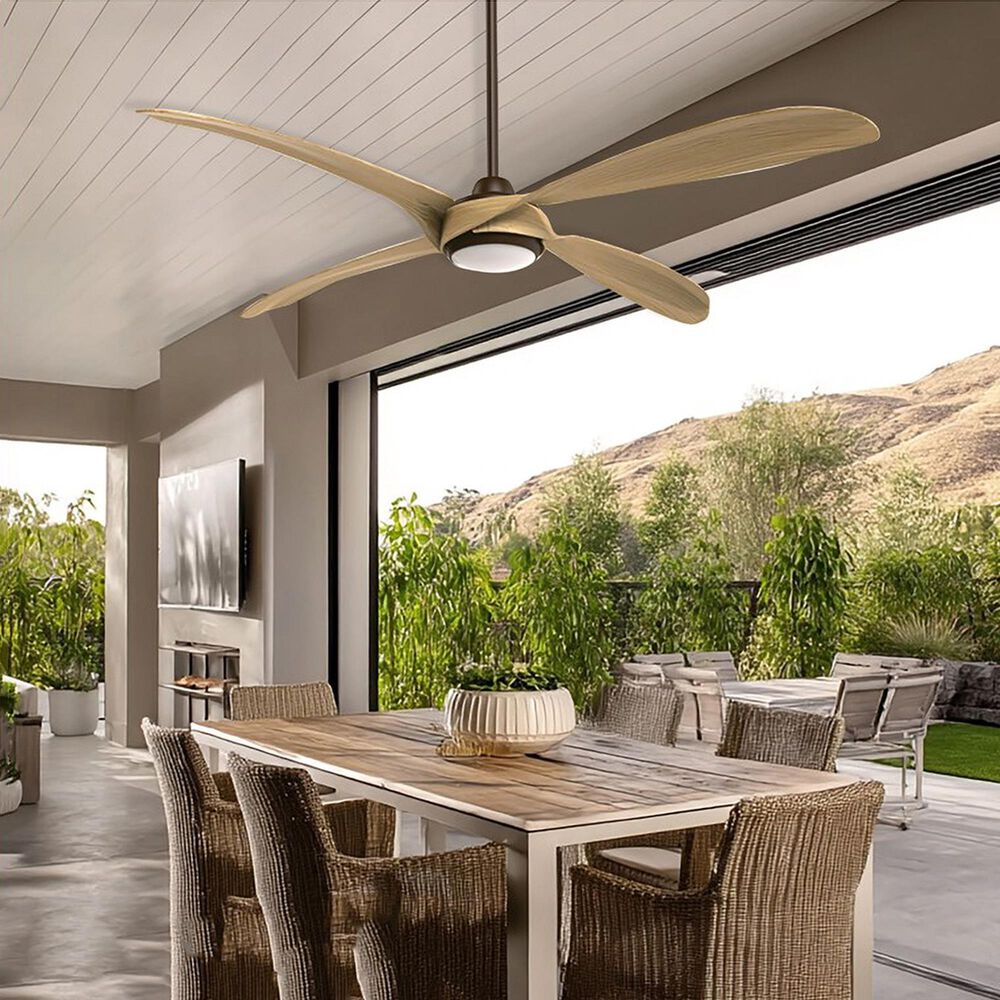 Minka-Aire Mortyn 60" Indoor/Outdoor Ceiling Fan with LED Light in Dark Bronze, , large