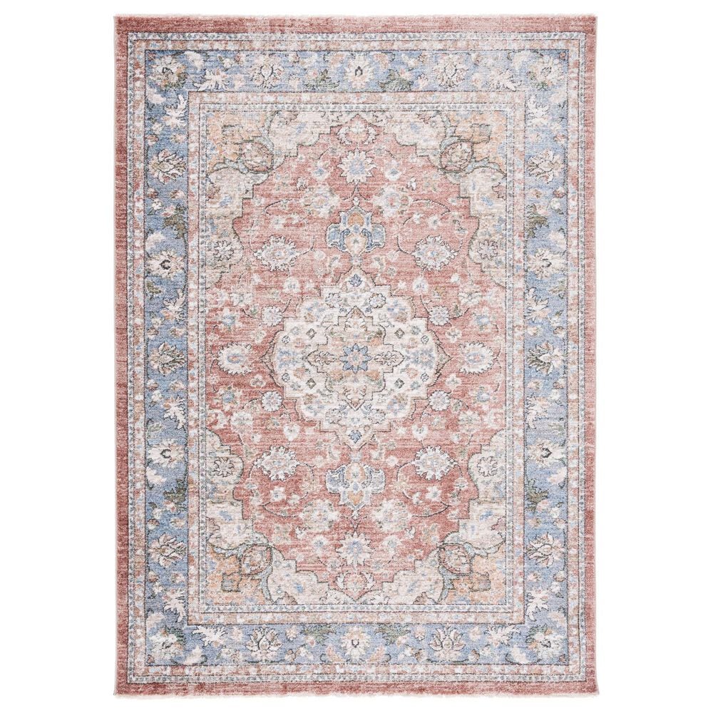 Safavieh Jasmine JSM317P 5"3" x 7"7" Rust and Blue Area Rug, , large