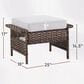 Sunwell Garden Outdoor Ottoman with Beige Cushion in Brown (Set of 2), , large