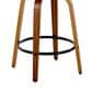 LumiSource Curva 26" Swivel Counter Stool with Light Grey Upholstery in Walnut and Black (Set of 2), , large