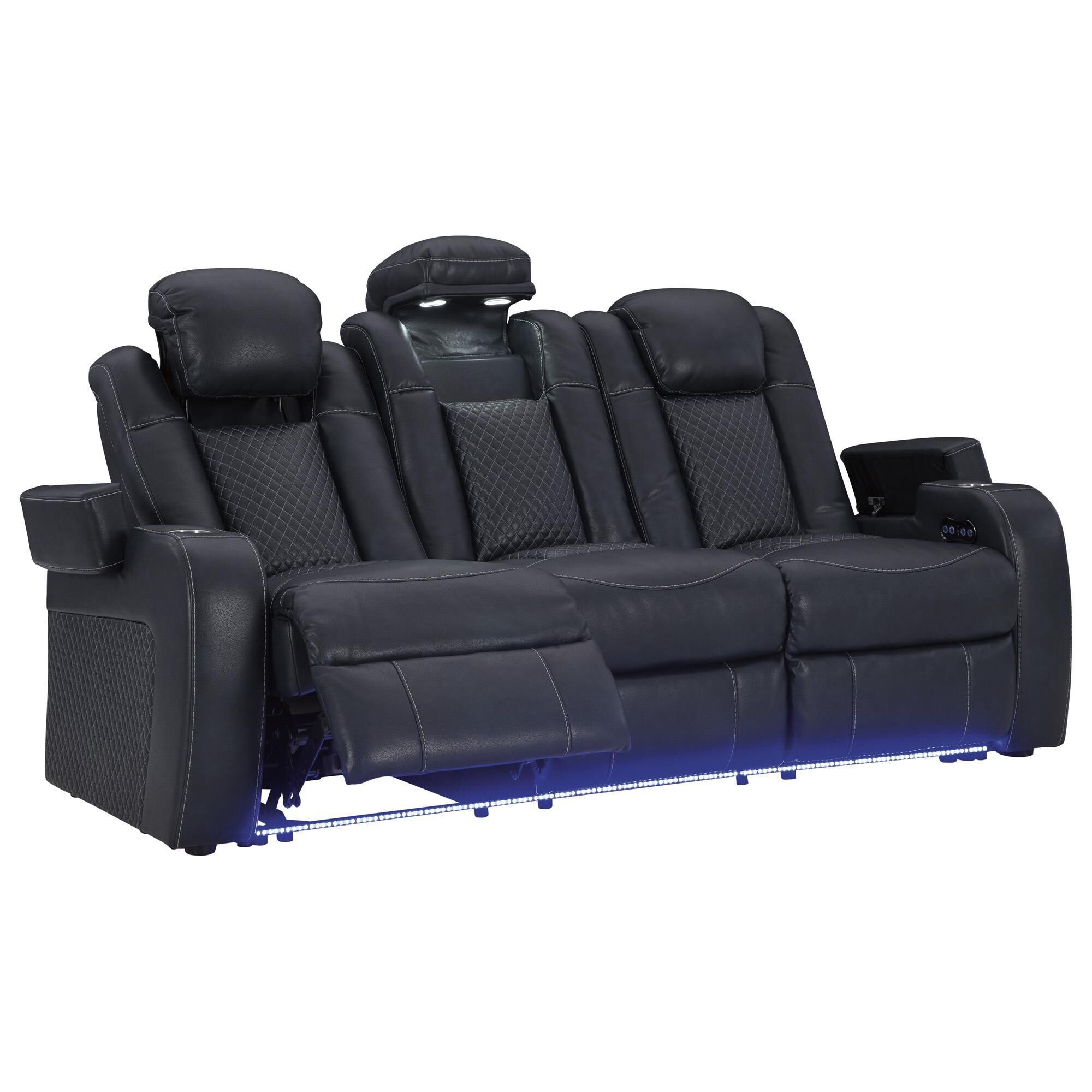 Ashley Fyne-Dyme Power Reclining Sofa with Console and Power