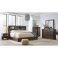 Riva Ridge Modern Loft King Bookcase Platform Bed in Brownstone, , large