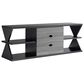 Furniture of America Finn 60" TV Stand in Black and Distressed Gray, , large