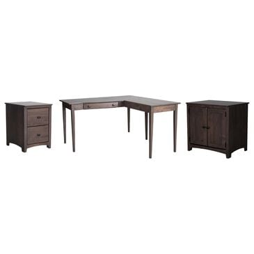 Archbold Furniture Modular 4-Piece Home Office Set in Driftwood, , large
