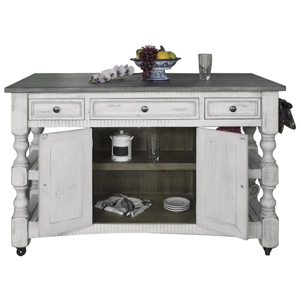 Fallridge Stone Kitchen Island in Off White Antiqued and Gray, , large