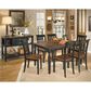 Ashley Owingsville 7-Piece Dining Set in Black and Brown, , large