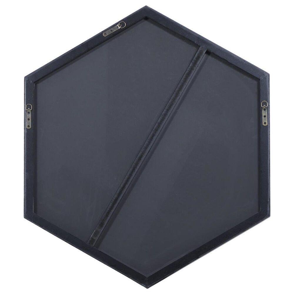 Maple and Jade 35" x 41" Hexagon Wall Mirror with Thin Minimalistic Frame in Black, , large