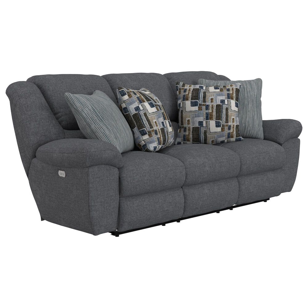 Catnapper Trifecta Power Reclining Sofa with Drop Down Table in Smoke, , large