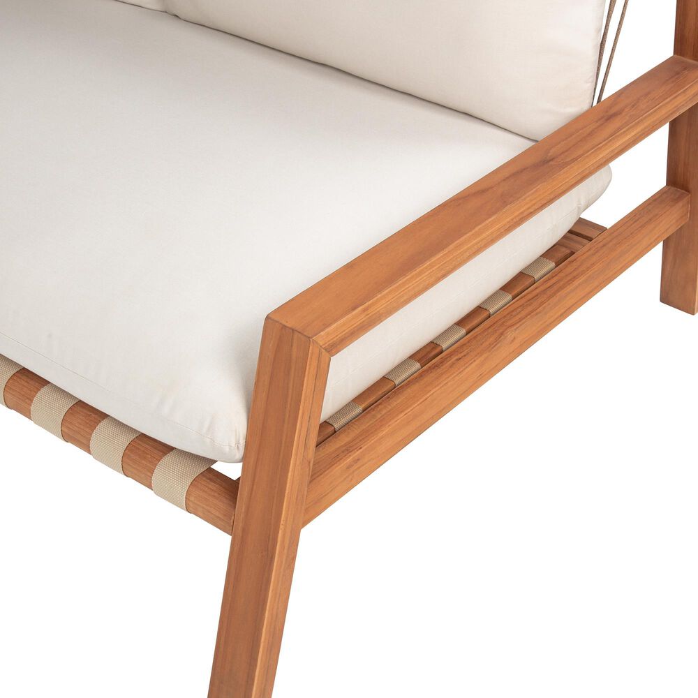 Linon Home Decor Cassius Slanted Back Bench in Off-White, , large