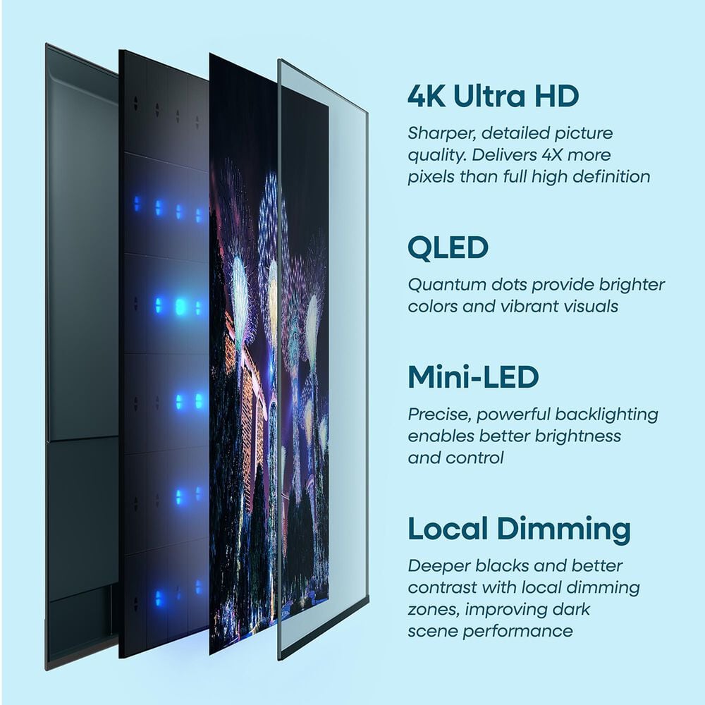 Element 100" Class Mini-LED QLED 4K in Black - Smart Google TV, , large