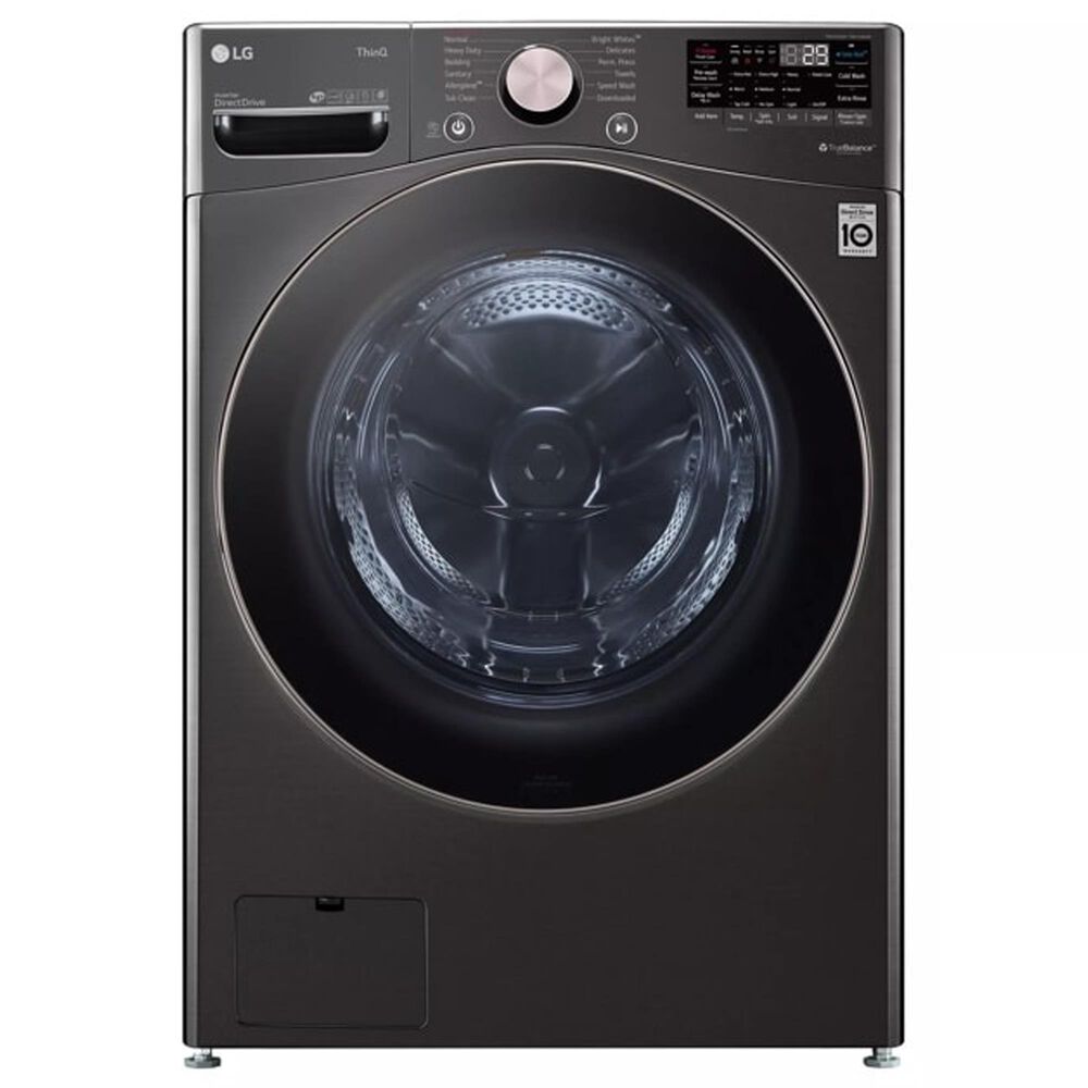 LG 4.5 Cu. Ft. Front Load Washer and 7.4 Cu. Ft. Electric Dryer Laundry Pair with Pedestals in Black Steel, , large