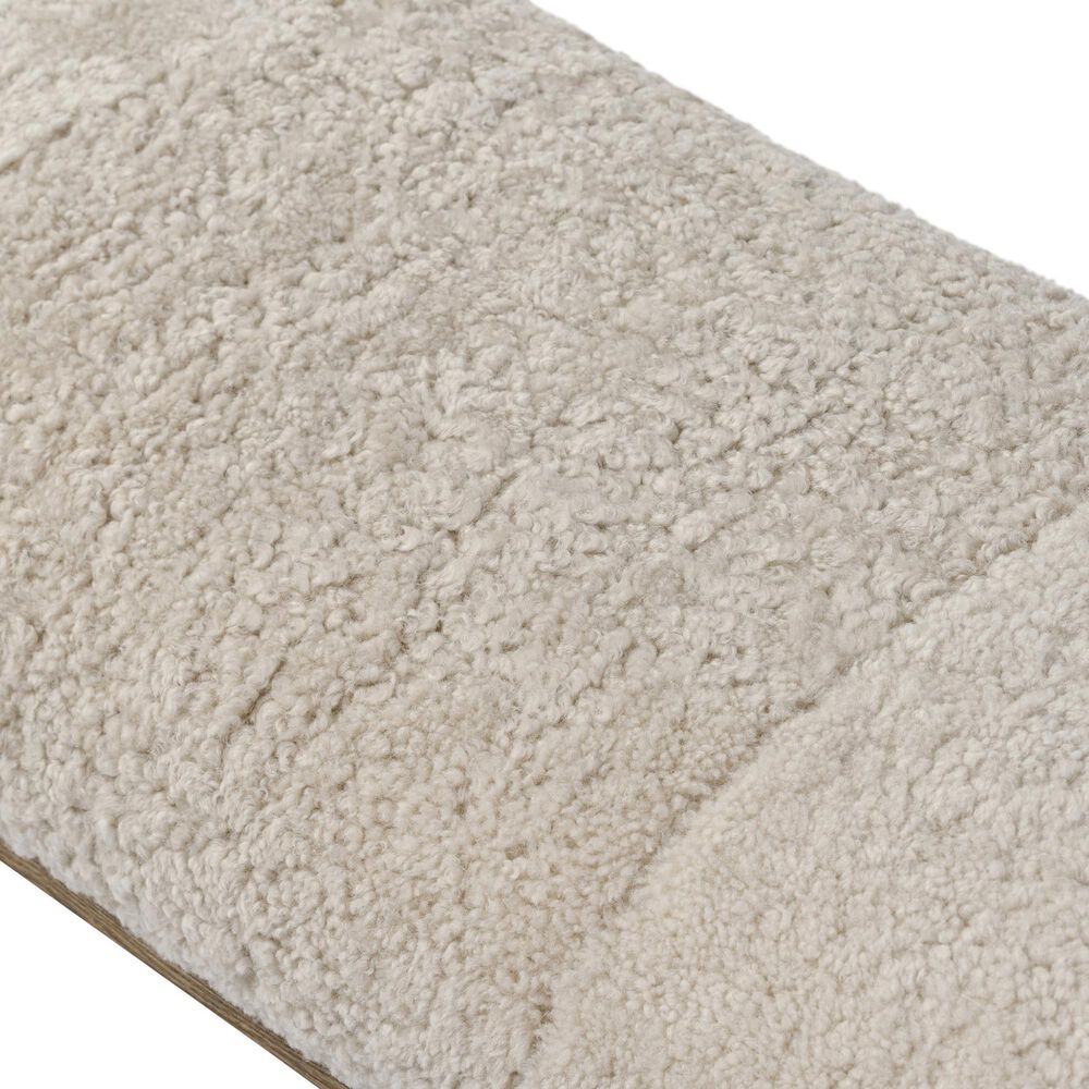 Four Hands Demi Accent Bench in Beige Shearling, , large