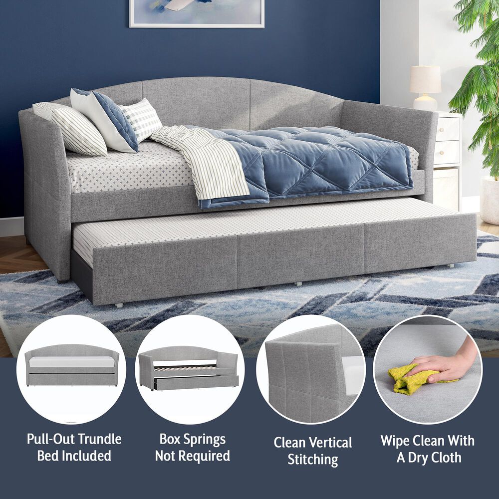 The Monday Company Westchester Upholstered Daybed with Trundle in Smoke Gray, , large
