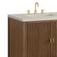 James Martin Myrrin 30" Single Bathroom Vanity in Mid-Century Walnut with 3 cm Siberian Silestone Top and Rectangular Sink, , large