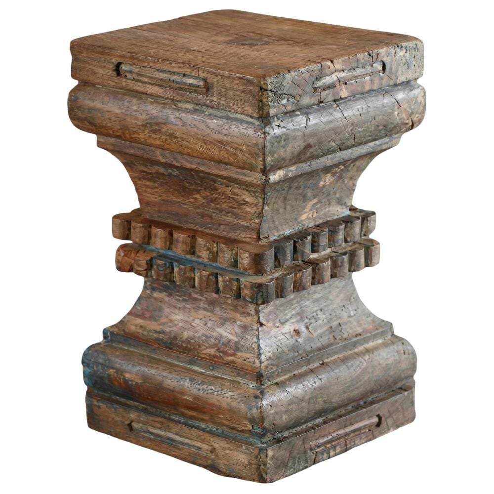 Jaipur Home One of a Kind Pillar Base Table in Brown, , large
