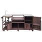 HOMLUX 75.4" Outdoor Kitchen Island with Sink, Solid Wood Outdoor Grill Cart for XL Green Egg Grills, Rolling Outdoor Bar Cart with Stainless Steel Top, for Pizza Prep & BBQ, Brown, , large