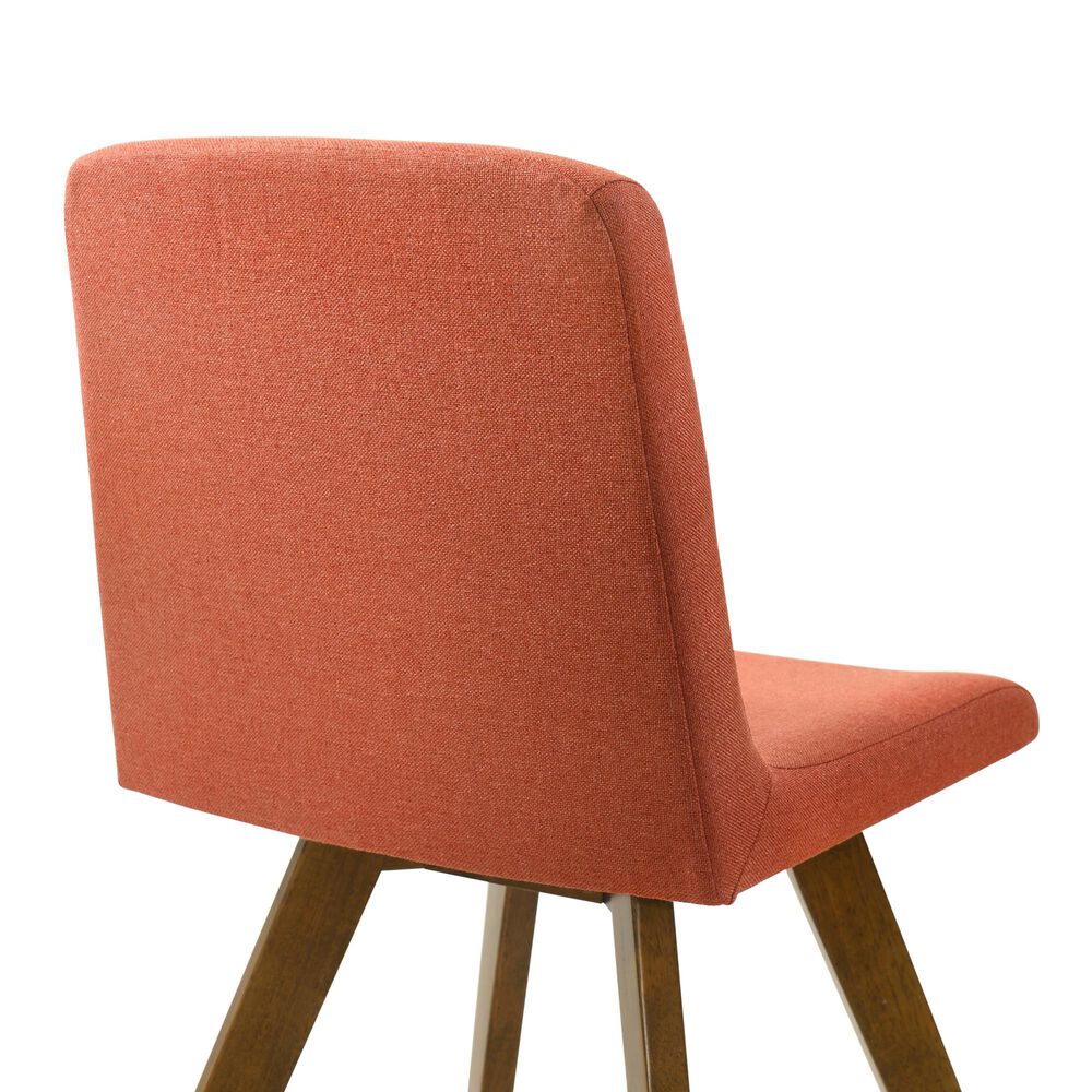 Armen Living Gina Side Chair with Poppy Upholstery in Warm Walnut (Set of 4), , large