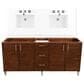 James Martin Vanities Metropolitan 72" Double Bathroom Vanity in American Walnut and Chrome with 3 cm White Zeus Quartz Top and Rectangular Sinks, , large