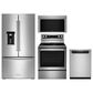 KitchenAid 4pc Kitchen Package with Refrigerator, Range, Microwave, and Dishwasher in Stainless Steel, , large