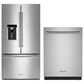 KitchenAid 2-Piece Kitchen Package with 23.8 Cu. Ft. Refrigerator and 24" Built In Towel Bar Dishwasher in Stainless Steel, , large