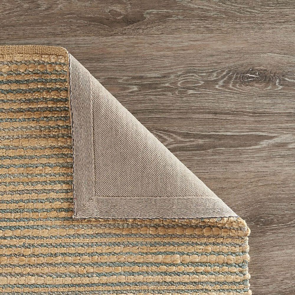 L&amp;R Resources Natural Fiber Striped 7&#39;9&quot; x 9&#39;9&quot; Spa Blue Area Rug, , large