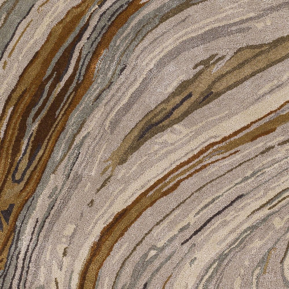 Surya Kavita 10&#39; Round Charcoal, Dark Brown, Camel, Gray and Tan Area Rug, , large
